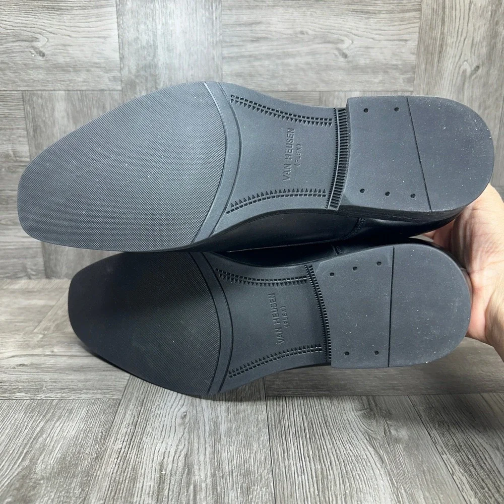 Van Heusen Dress Shoes Mens Size 10 Black Cap Toe Derby Memory Foam Flex NEW